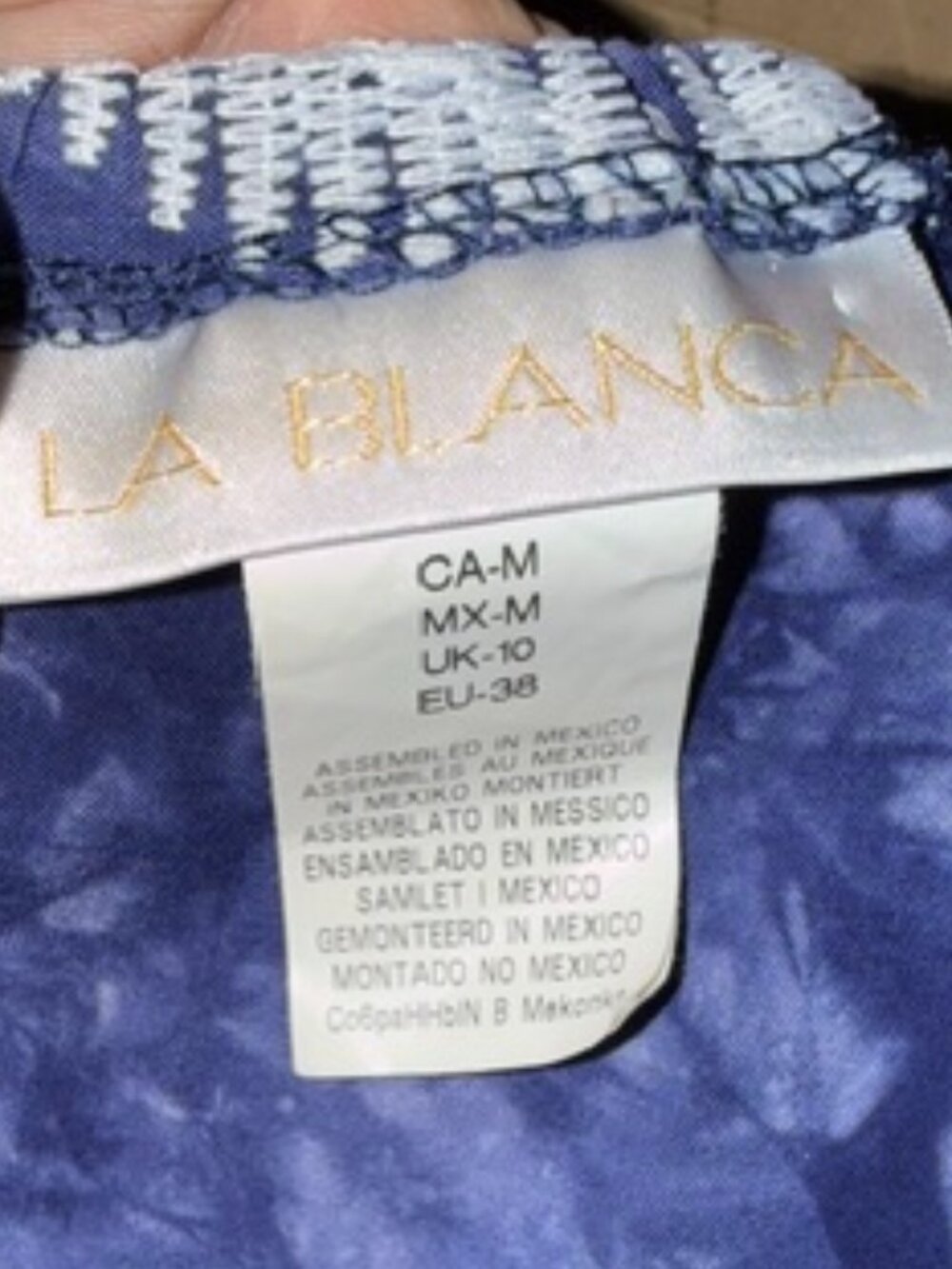 LA BLANCA Tie Dye Tunic Blouse Size M - Picture 3 of 3